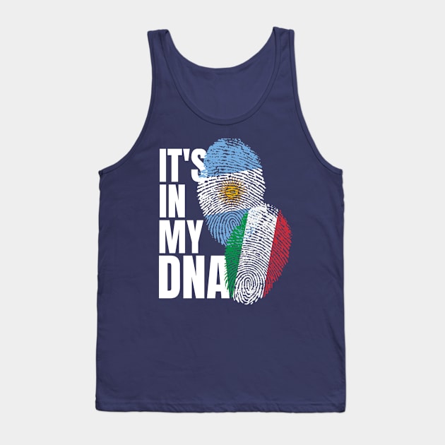 Italian Plus Argentinian DNA Mix Flag Heritage Gift Tank Top by Just Rep It!!